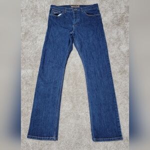 Kimes Ranch Jeans Men's 34x34 Blue Denim Wayne Button Fly Stretch Slim Straight
